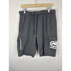 Ecko Unltd Cargo Sweat Shorts Gray Logo Pocket Streetwear Men’s XL